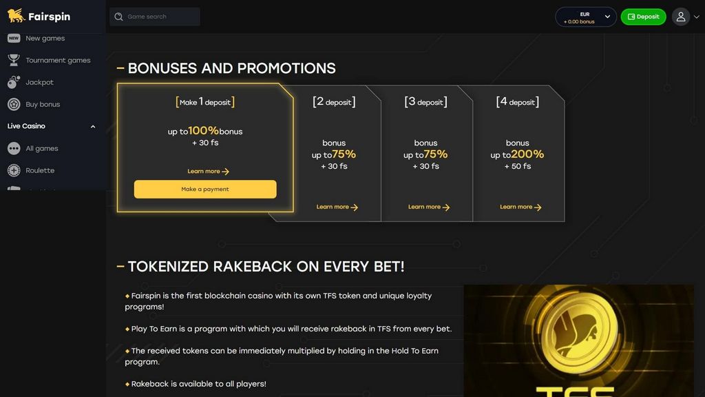 Evaluering og bonustilbud for FairSpin online kasino